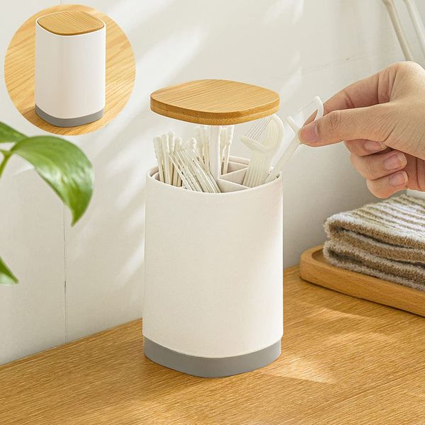 Toothpick Case, Toothpick Holder, Toothpick Holder, Cotton Swab Holder, Trinket Case, With Lid, One-Touch Toothpick Case, Toothpick Case, Automatic Toothpick Holder, Tabletop Utensils, Kitchen, Storage Decoration