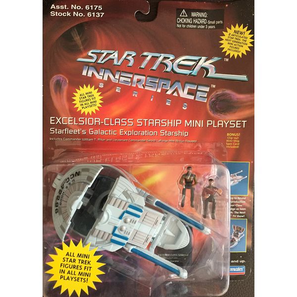 Star Trek Excelsior Class Starship Mini Playset w/ Riker & LaForge Innerspace Series