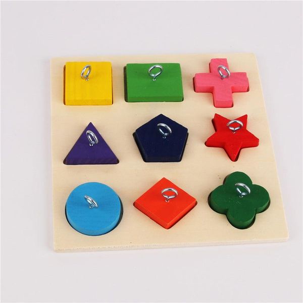 9-Piece Colorful Wooden Block Parrot Training Toy - Color