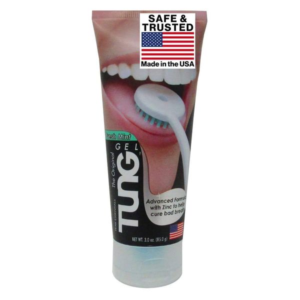 Peak Essentials | Tung Tongue Gel | Fresh Mint Tongue Cleaning Paste | Bad Breath and Halitosis | Mouth Odor Eliminator | Use with Tongue Brushes & Scrapers | Made in America (1 Pack)