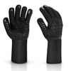 BBQ Gloves 1472°F Extreme Heat Resistant Ov Grill Gloves Heat Proof/Fireproof Gloves Oven Mitts Barbecue Gloves for Smoker/Grilling/Cooking/Baking 10.5CM Small, Black