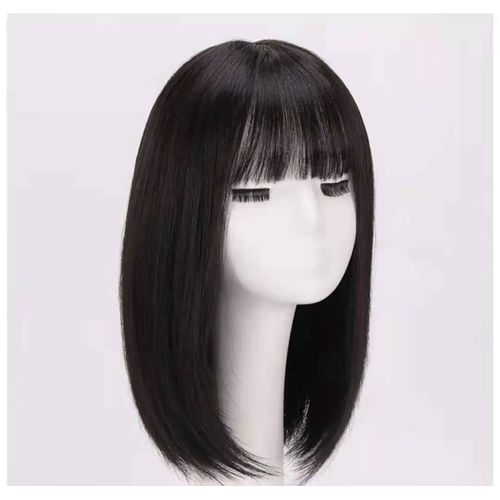 YIRU Bob, Fully Hand Planted, Women's Full Wig, Bangs, 100% Human Hair, Women's Clothing, Wig, Whorling, Partition, Medical Use, One-Touch Pin, Circular Hair Loss Disease, Thin Hair - Chestnut