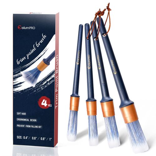 ColumPRO Premium Wall Paint Brush Set, 4PCS | 10,15,20,25mm | Synthetic Sash Brushes with Hard Plastic Handle for Door, Cupboard, Window, Home Improvement Trim Edging