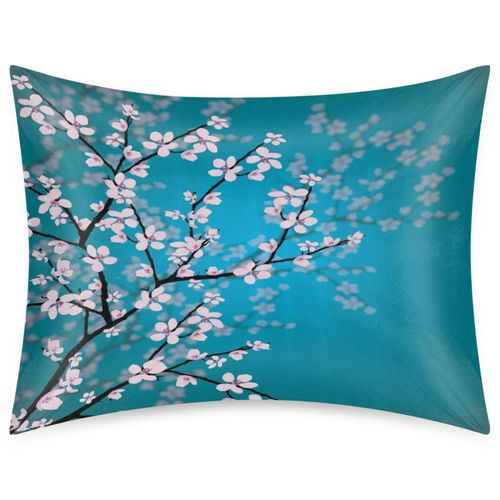 Cherry Blossom Silky Satin Pillowcase for Hair & Skin, Bed Pillow Cases with Hidden Zipper Soft Breathable Pillow Covers for Sleeping Standard Size, 20x26in