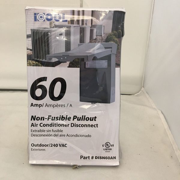 60 AMP Non Fusible Pullout Air Conditioner Disconnect * iCOOL BRAND * FREE SHIP