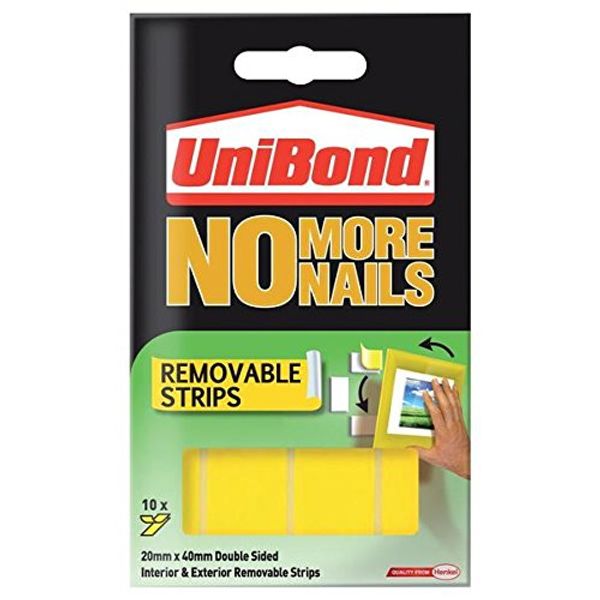 Unibond No More Nails Strip Ultra-strong Removable Translucent Ref 781739 [Pack 10]