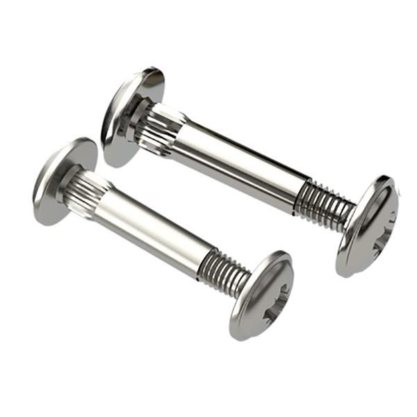 Nickel M4 (31mm - 40mm) Cupboard Joining Bolts Furniture Connecting Screws Bolts M4 Kitchen Cabinet Carcase Connectors (Pack of 10)