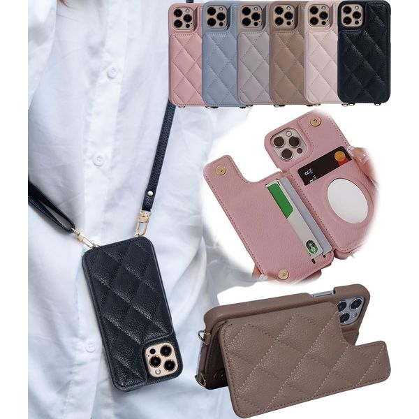 Liisea iphone 16 pro case notebook type shoulder card storage phone16pro case notebook type iphone16pro case with strap iphone16pro case notebook type stand iphone 16pro case iphone16pro case