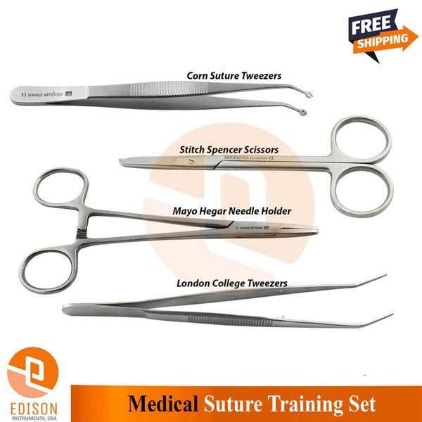 Veterinary Tissue Grasp Corn Suture Tweezers Suture Needle Holder Dressing Plier