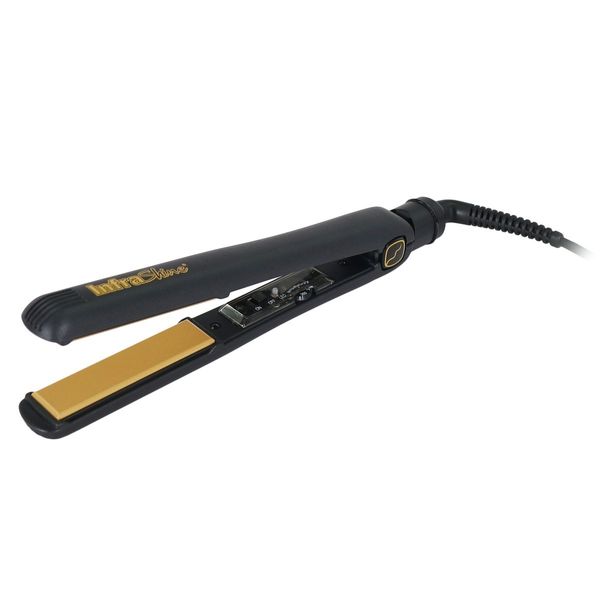 Infrashine Original Medium Flat Iron, 1 inch, Black - Ceramic Floating Plates for Smooth, Shiny, Frizz-Free Hair - 1 Year Warranty, Made in Korea