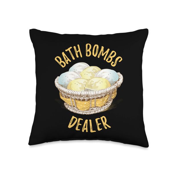 Bath Bombs Dealer Hilarious Bath Bomb Maker Basket Throw Pillow