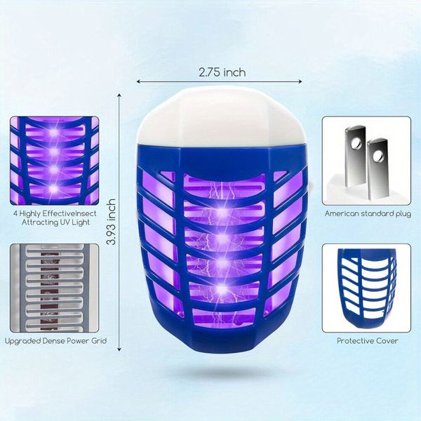 6X Plug-In Fruit Fly Trap with UV Insect Trap Lamp For Home, Living Room, Office