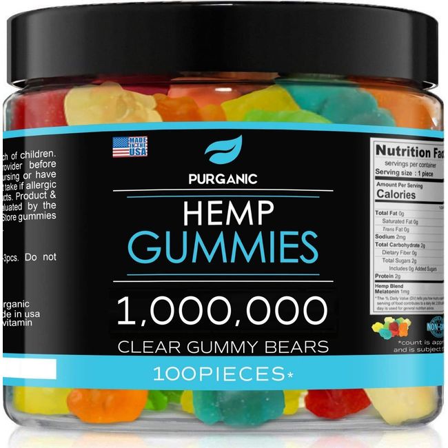 Natural Gummies for Stress Relief - Great for Pain, Insomnia & Anxiety - 100ct