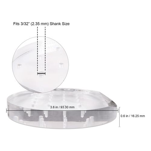PANA Nail Drill Bit Holder Stand Display Organizer- Dust Proof Storage Container Box Case Tools for Home Use or Nail Salon - (24 Holes, Round (Clear))