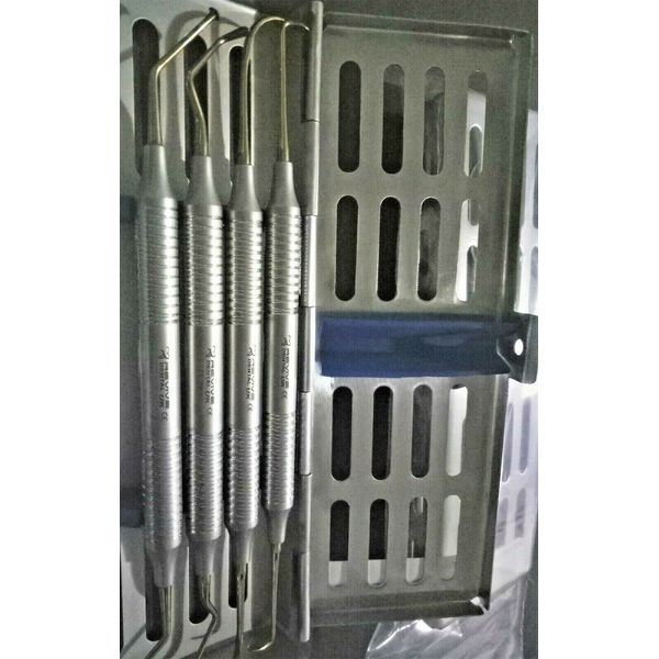 Sterilization Cassette Set of 4 Atraumatic Extraction for Surgical Dental Instruments, Autoclavable Tray, Surgery Ophthalmic.