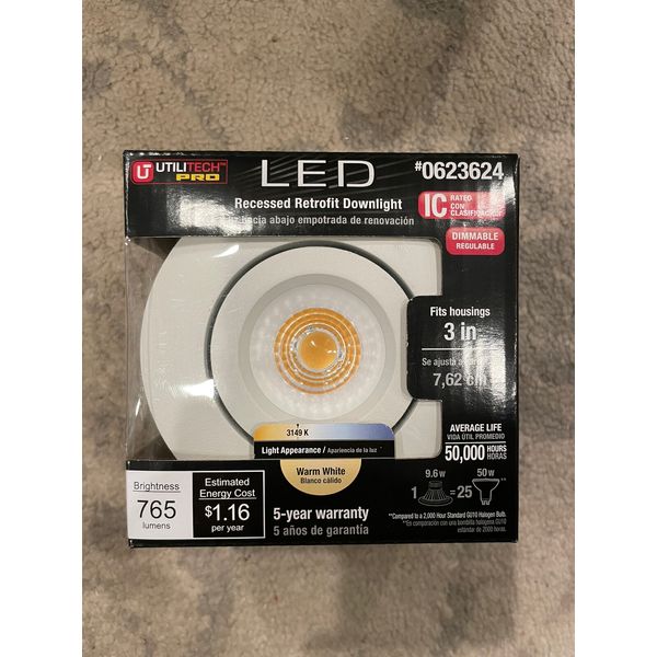 BRAND NEW: 6PACK - UtiliTech Pro LED Recessed Retroft Downlight #0623624 - White