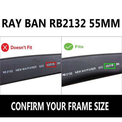 IKON LENSES Replacement Lenses for RB2132 (55MM) Ray Ban (Polarized) - Fits RayBan RB 2132 New Wayfarer Sunglasses (Emerald Green Mirror)