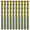 Masonry Drill Bit Set 3/16" Carbide Tip Titanium Drill Concrete Brick Rock-10Pcs