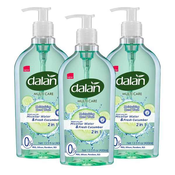 Dalan Fresh Cucumber Multicare Ultra Moisturizing Liquid Hand Soap for Normal and Dry Hands Fresh Clean and Soft Feeling (13.5 Fl Oz / 400 mL (Pack of 3))