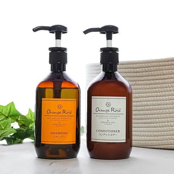 Orange Rose 2-piece set shampoo &amp; conditioner | Orange Rose orange rose Ryokan Hotel amenities Professional Commercial supplies Natural orange oil Facial wash Orange Rose Hot spring