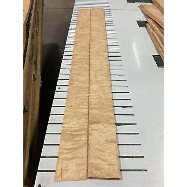 Figured Birch Wood Veneer 2 sheets 65'' x 4 3/4'' 514N