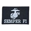 SEMPER FI MARINES USMC MARINE CORPS INSIGNIA BLACK TACTICAL MILITARY HOOK PATCH