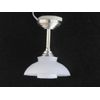 Dolls House Silver Ceiling Light White Coolie Shade Miniature Electric Lighting