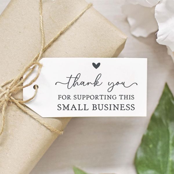 Thank You For Supporting Small Business Stamp (Medium 7 x 4cm)