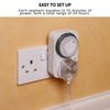 Defender 24 Hour Segment Timer Switch - Energy Saver Plug Standard Size - Programmable Time Controller