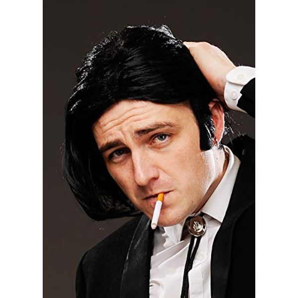 Mens Pulp Fiction Vincent Style Black Wig