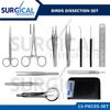 13 Pcs Birds Dissection Set Stainless Steel Surgical Veterinary Instruments Kit