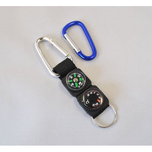 Aluminum Carabiner Hook Bearing Magnet Thermometer Keychain Wrist Compass [SanSanYa]