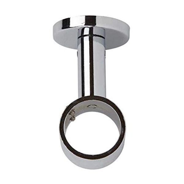 ABC Decor, 35mm Ceiling or Wall Fix Tube Support Curtain Pole Bracket (Chrome Effect)