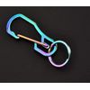2 Pack Carabiner Clip Retractable Ring Set Titanium KeyChain Quick Release Hooks for Men Women