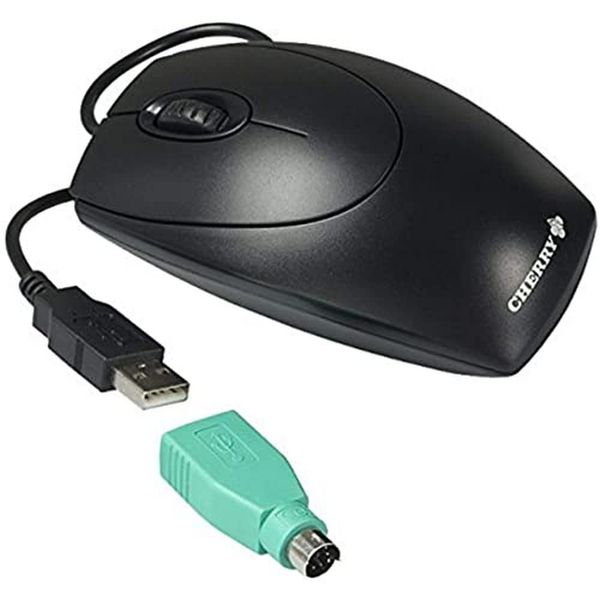 CHERRY WheelMouse optical, Wired Mouse, Suitable for Right and Left-Handers, Optical Sensor for Precise Mouse Pointer Motion, Black