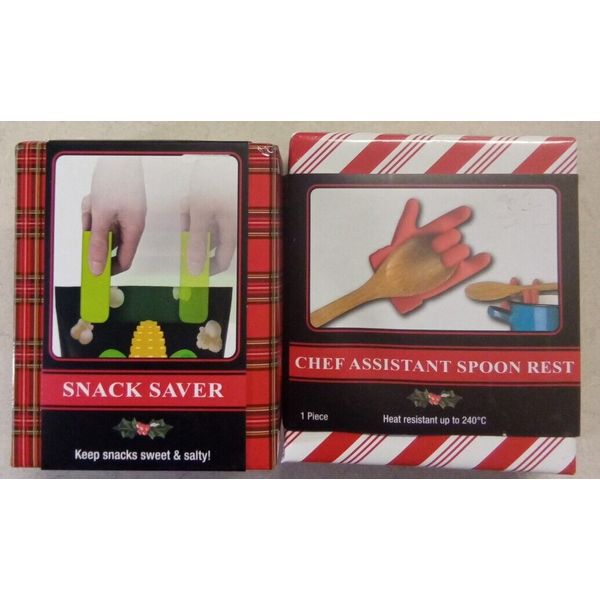 2 Snack Saver Seal Bag & Chef Assistant Spoon Rest Ready to Give Prewrapped