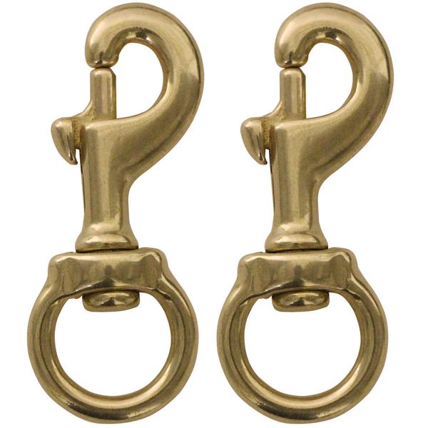 aufodara 2pcs Brass Swivel Clip Key Ring Hook for Dog Leashes, Collars (7#, Gold, 8.2 x 3.3 x 1.5 cm)