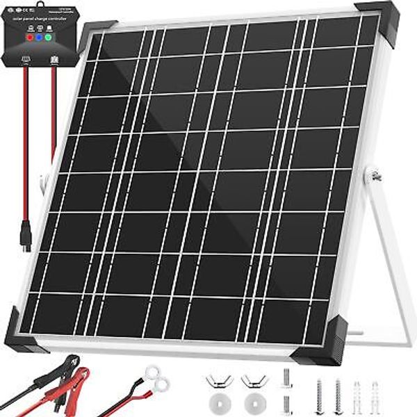 Solar Panel Kit 20W 12V, Solar Battery Trickle Charger Maintainer, Waterproof...