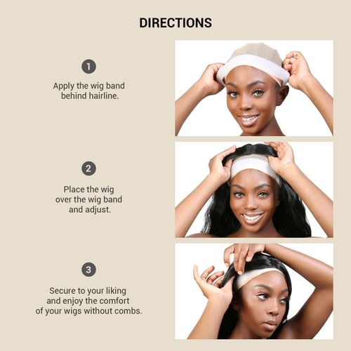 3 PCS Adjustable Wig Grip Band Non-Slip Band Comfort Natura Seamless Fix Wig Band for Men Women Sports to Hold Wig (white/pink/light brown)