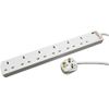 13A Mains Surge Protected/Protection Extension Socket Lead (6 Way - 2m)