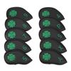 Golf Iron Cover Set Four Leaf Clover Golf Head Protector Cover (Black)