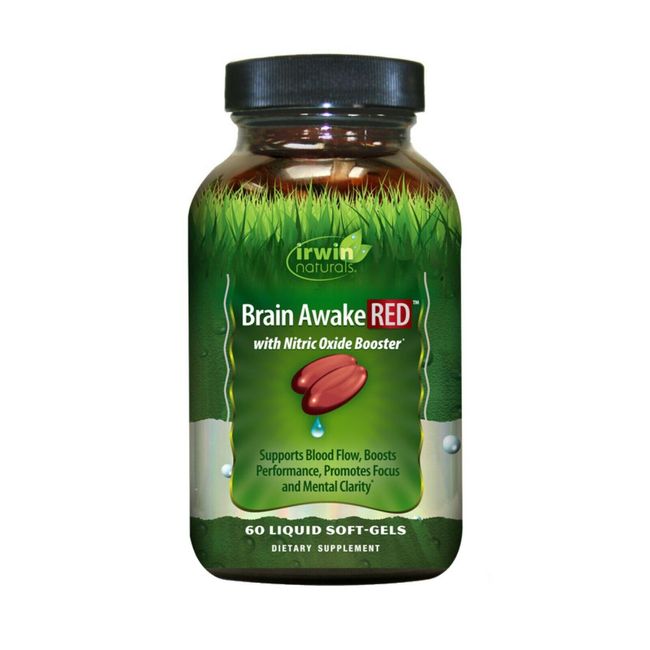 Irwin Naturals Brain Awake with Nitric Oxide Booster, 60 Liquid Softgels