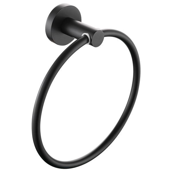 Bristan RD BLK Round Towel Ring, Black