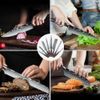 Kitchen Knives Set Sharp Stainless Steel Chef Knife Cleaver Chopping Meat w/Box