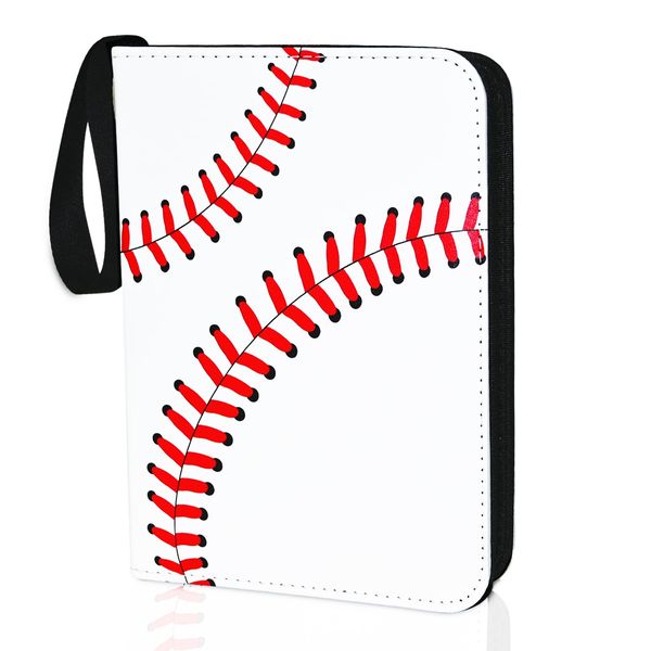 400 Card Binder Pockets, Trading Card Binder with Sleeves, Baseball Card Binder, Trading Card Albums Sports Card Binder Collectible Fits 400 Cards with 50 Removable Sleeves