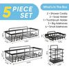 5 Pack Shower Caddy Adhesive Shower Organizer for Bathroom Storage & Kitchen