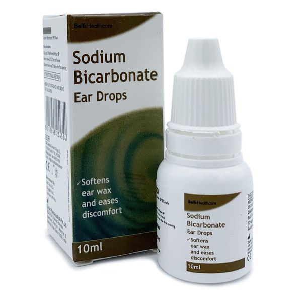 Sodium Bicarbonate 10ml Ear Drops Softens Ear Wax and Eases Discomfort