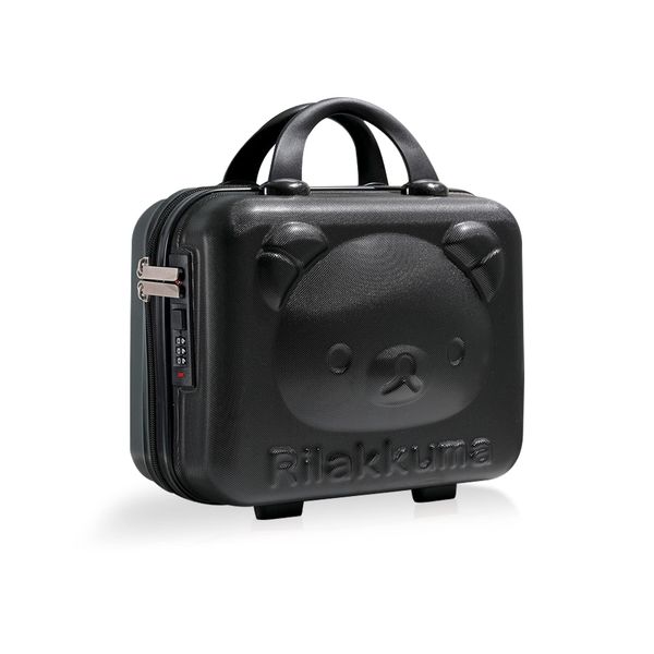 Balakaka Vanity Case 10 L with Combination Lock, Portable Water Proof Hand Luggage Cosmetic Travel Case with Handles, Hard Shell Vanity Cases with Zipper for Women Girl, Black
