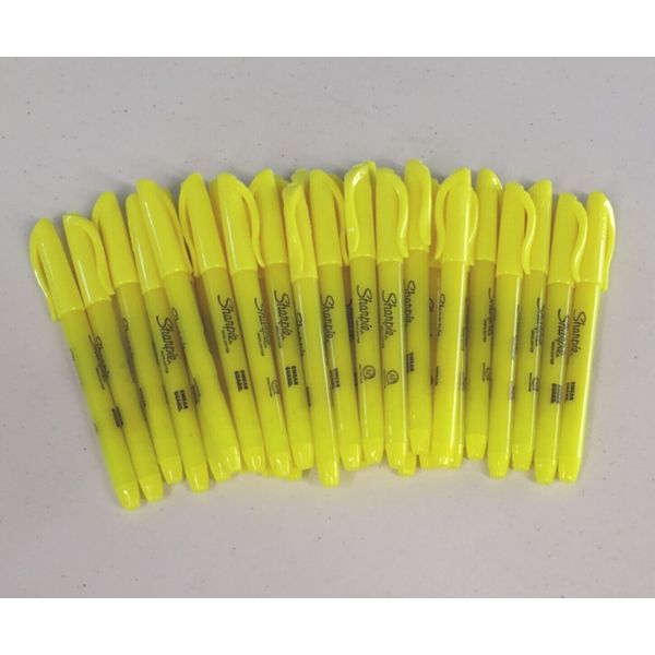 30ct Bulk Sharpie Marker Lot: Narrow Chisel Fluorescent YELLOW Highlighter 27025