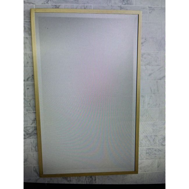 Pottery Barn Kensington fixed Mirror Brass 19x23 Bath Bathroom